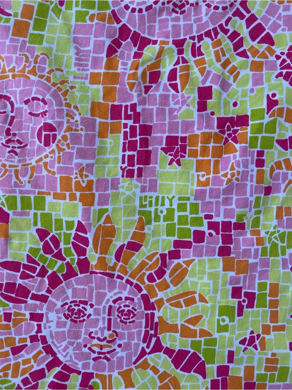VTG cotton Lilly Pulitzer Pink Orange Lime Mosaic Sun Mini Skirt summer - Picture 3 of 5